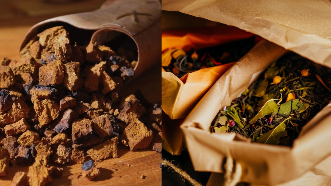 Chaga mushrooms and Herbal Tea from Botanicum SA 100% Natural Ingredients